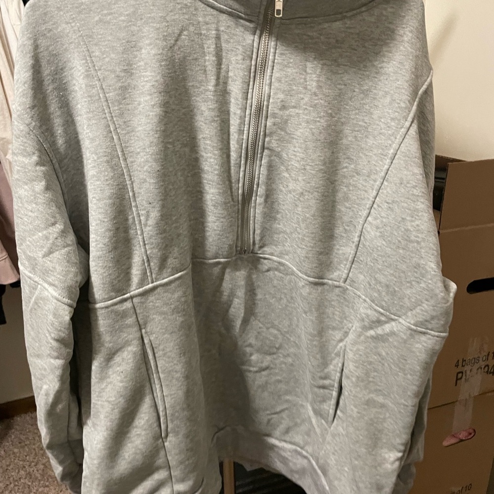 Gray Half-Zip Sweatshirt